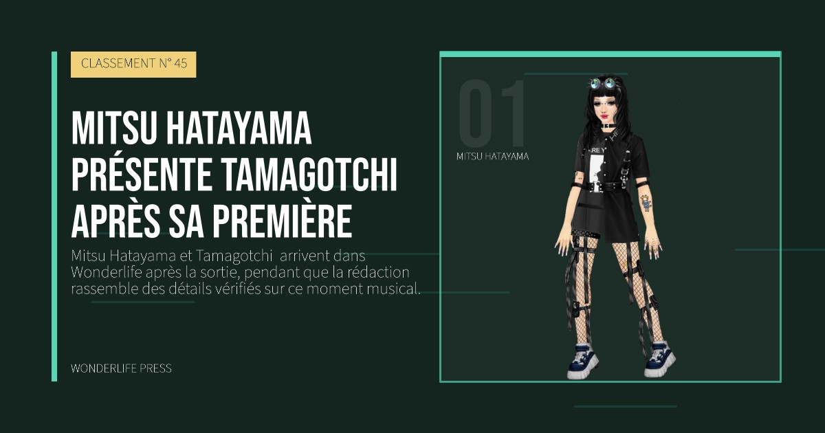 Wonderlife Press: Mitsu Hatayama présente Tamagotchi après sa première. portrait des artistes. CLASSEMENT N° 45.