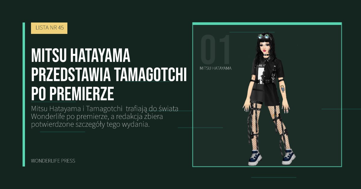 Wonderlife Press: Mitsu Hatayama przedstawia Tamagotchi po premierze. portret artystów. LISTA NR 45.