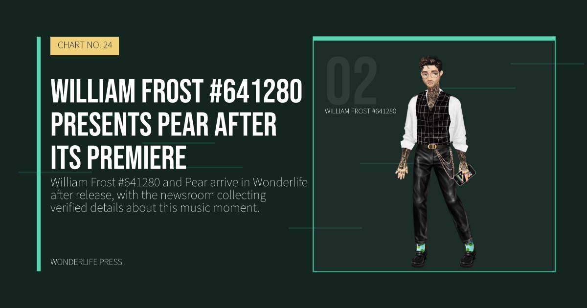 Wonderlife Press: William Frost #641280 presents Pear after its premiere. artist portrait. CHART NO. 24.