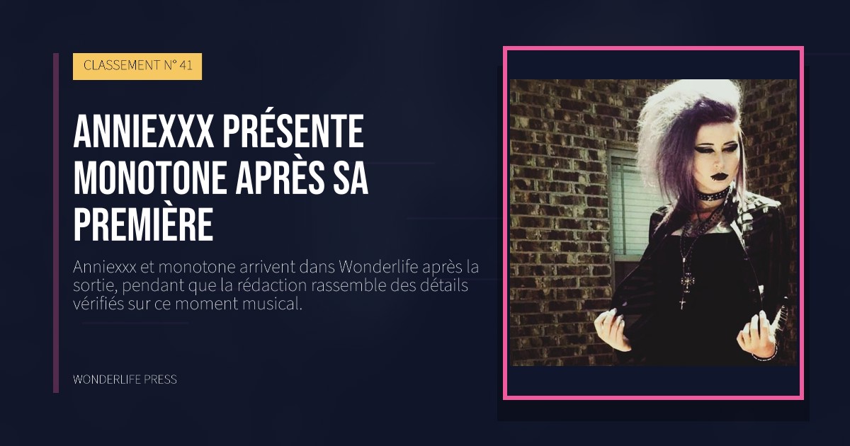 Wonderlife Press: Anniexxx présente monotone après sa première. pochette de la sortie. CLASSEMENT N° 41.