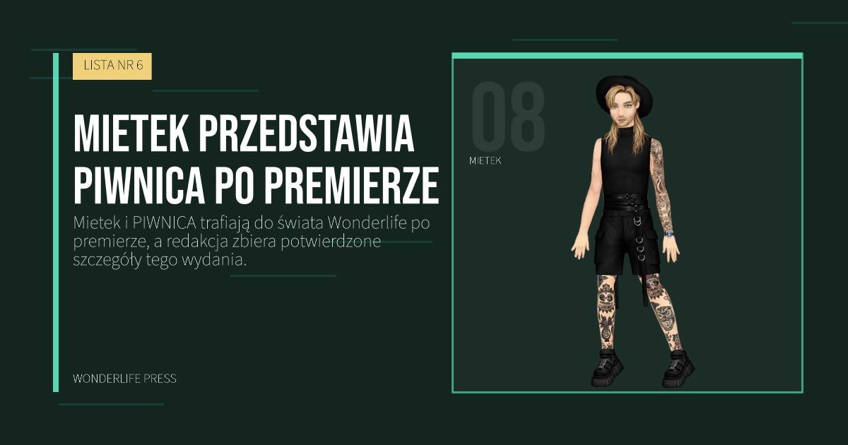Wonderlife Press: Mietek przedstawia PIWNICA po premierze. portret artystów. LISTA NR 6.