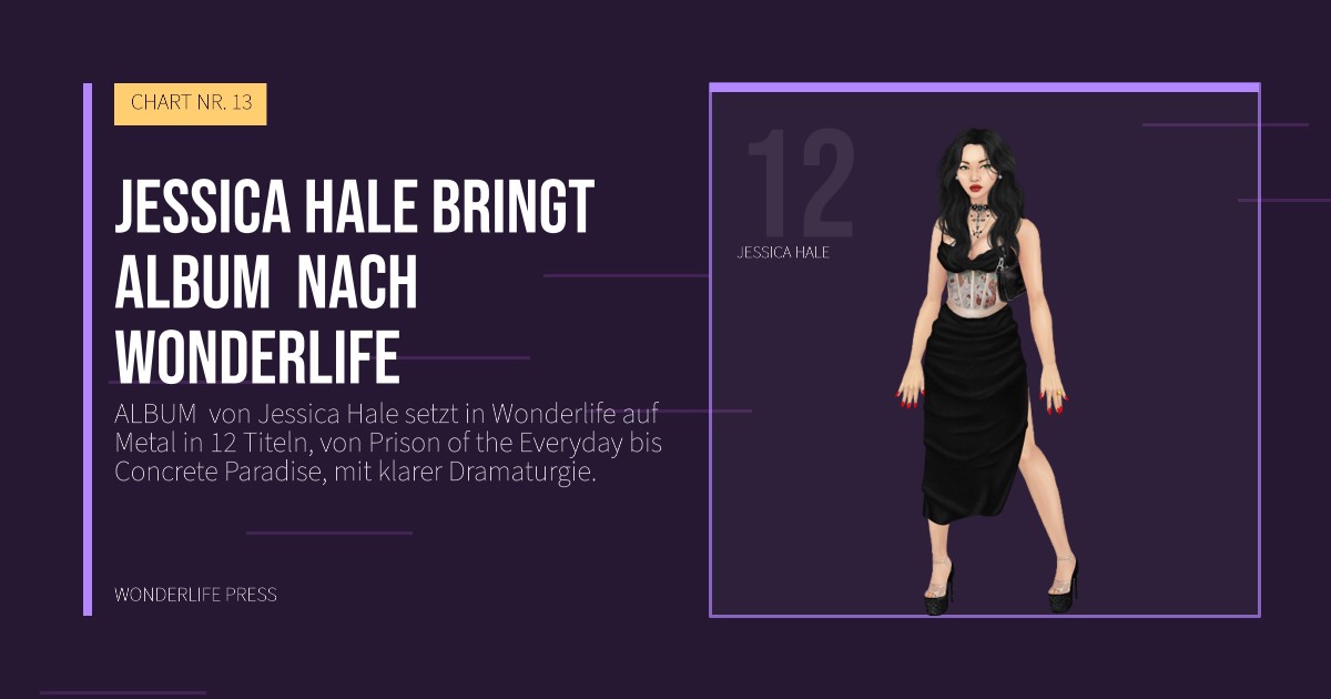 Wonderlife Press: Jessica Hale bringt ALBUM nach Wonderlife. Künstlerporträt. CHART NR. 13.
