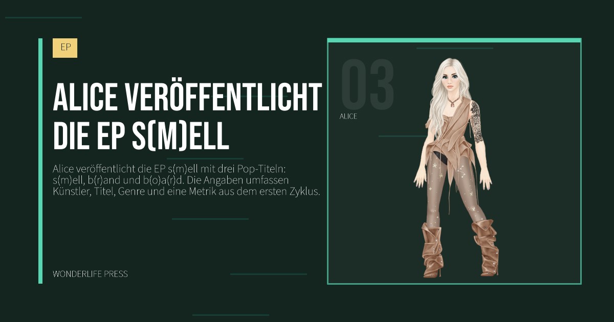 Wonderlife Press: Alice veröffentlicht die EP s(m)ell. Künstlerporträt. EP.