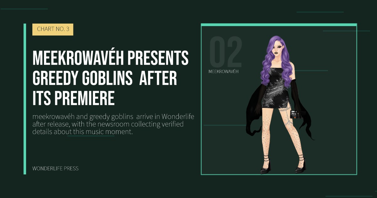Wonderlife Press: meekrowavéh presents greedy goblins  after its premiere. artist portrait. CHART NO. 3.