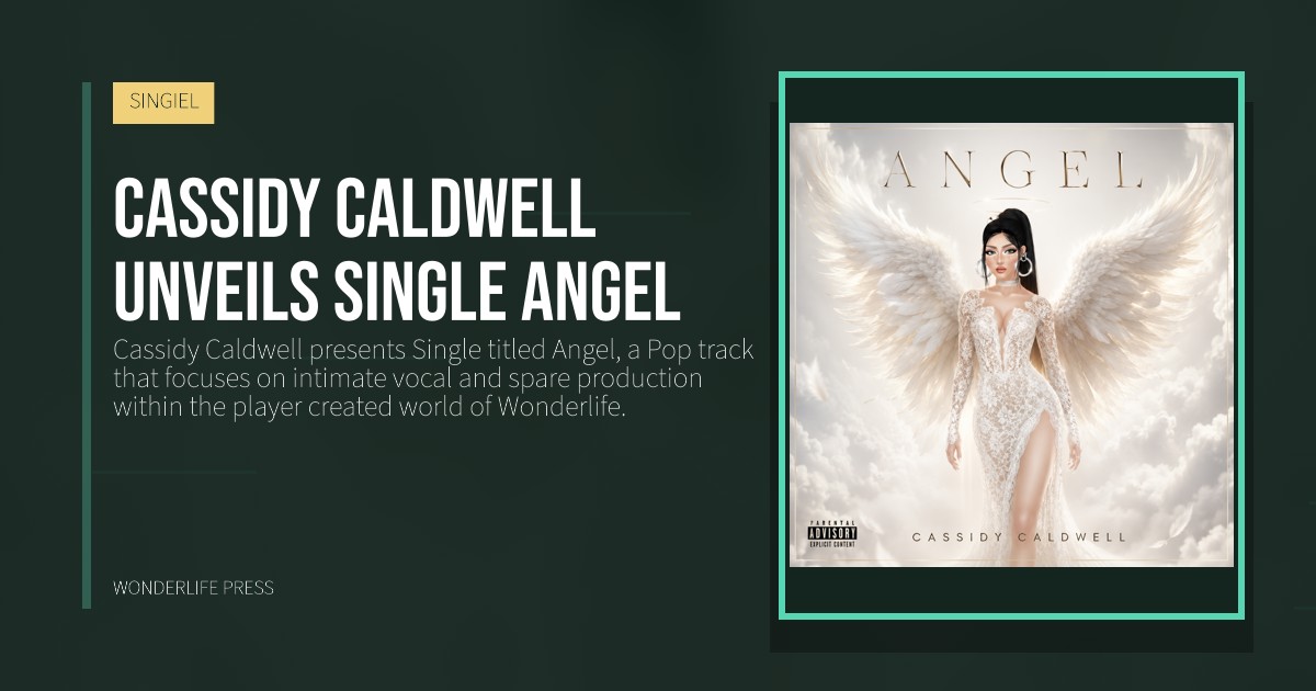 Wonderlife Press: Cassidy Caldwell unveils Single Angel. okładka wydawnictwa. SINGIEL.
