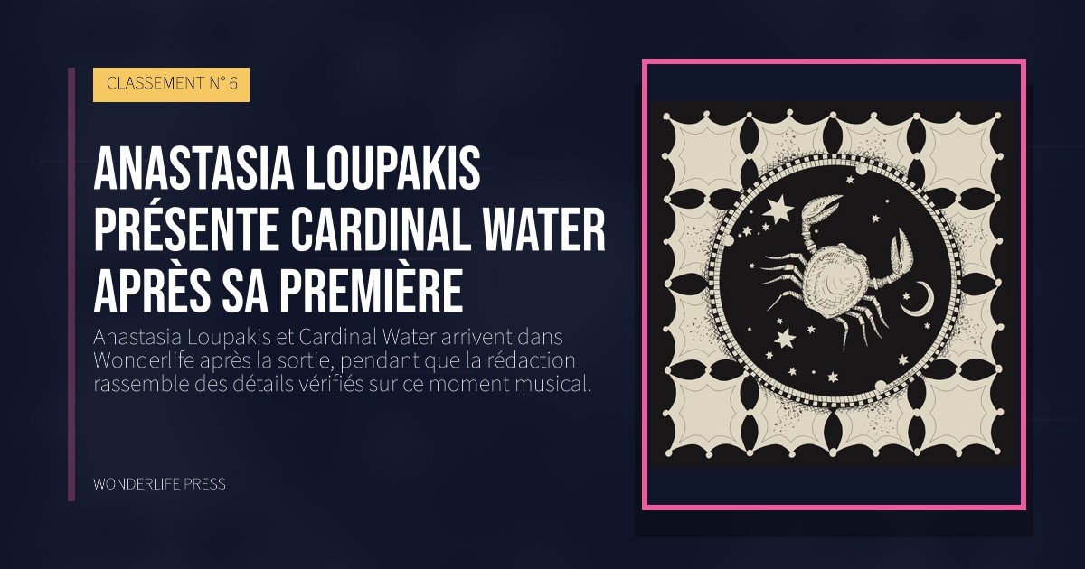 Wonderlife Press: Anastasia Loupakis présente Cardinal Water après sa première. pochette de la sortie. CLASSEMENT N° 6.