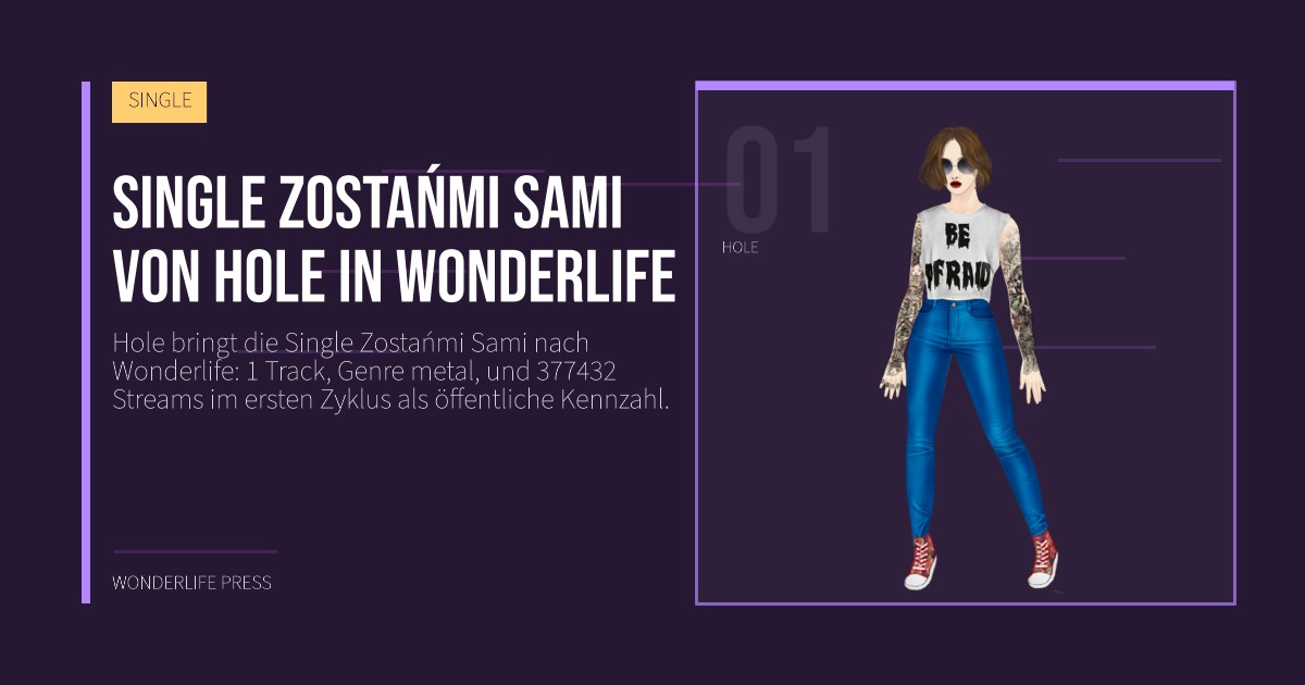 Wonderlife Press: Single Zostańmi Sami von Hole in Wonderlife. Künstlerporträt. SINGLE.