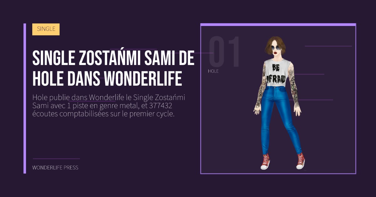 Wonderlife Press: Single Zostańmi Sami de Hole dans Wonderlife. portrait des artistes. SINGLE.
