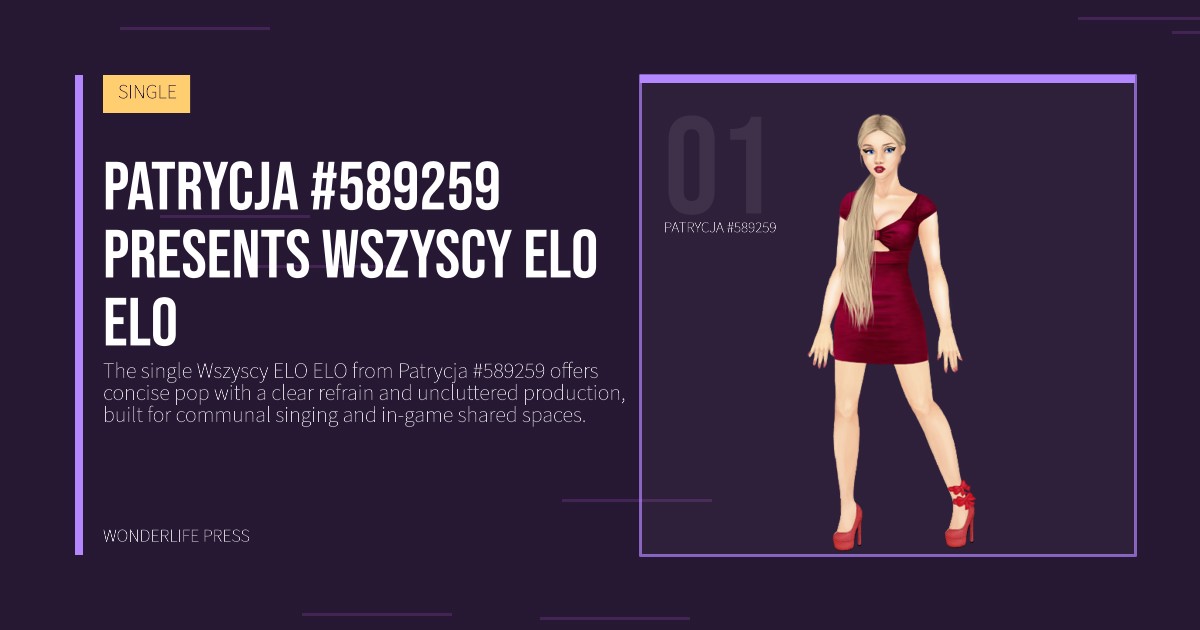 Wonderlife Press: Patrycja #589259 presents Wszyscy ELO ELO. artist portrait. SINGLE.