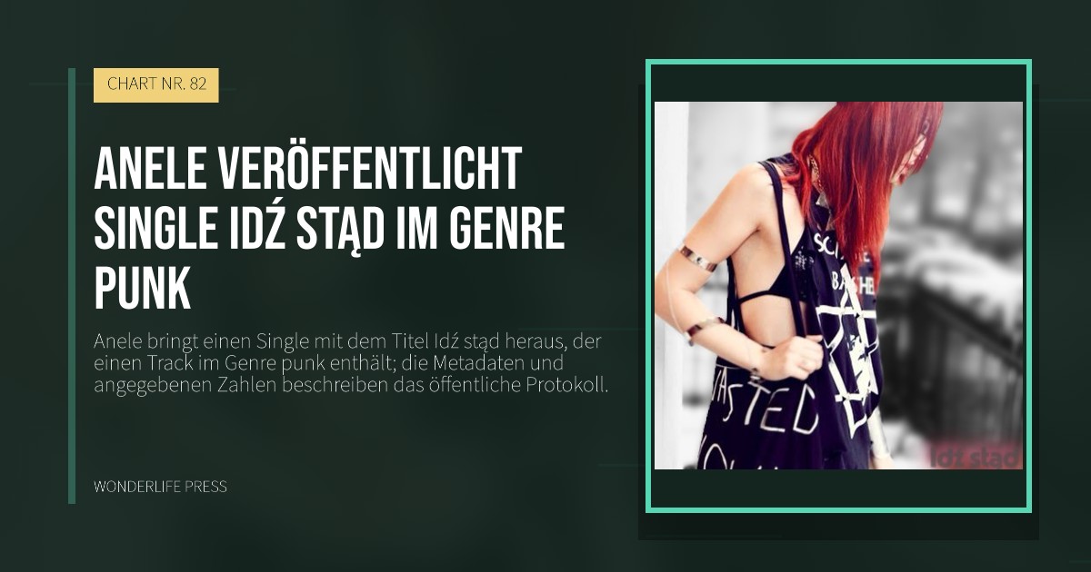 Wonderlife Press: Anele veröffentlicht Single Idź stąd im Genre punk. Veröffentlichungscover. CHART NR. 82.