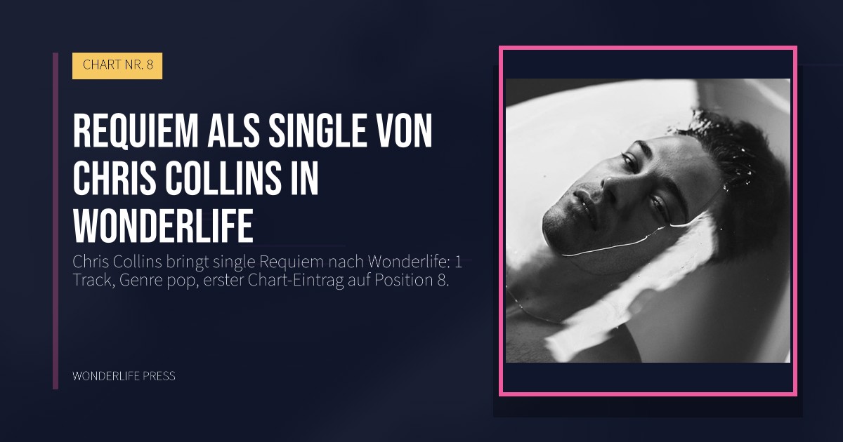 Wonderlife Press: Requiem als single von Chris Collins in Wonderlife. Veröffentlichungscover. CHART NR. 8.