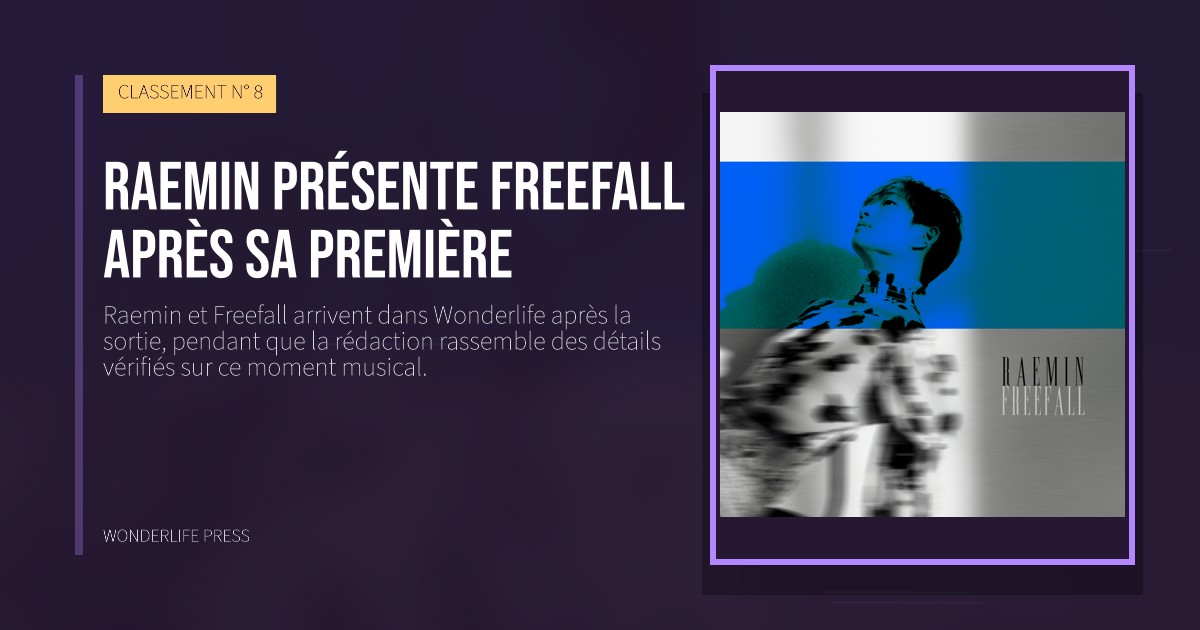 Wonderlife Press: Raemin présente Freefall après sa première. pochette de la sortie. CLASSEMENT N° 8.