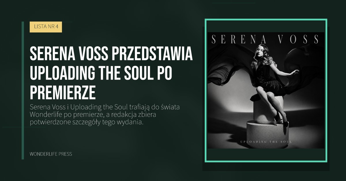 Wonderlife Press: Serena Voss przedstawia Uploading the Soul po premierze. okładka wydawnictwa. LISTA NR 4.