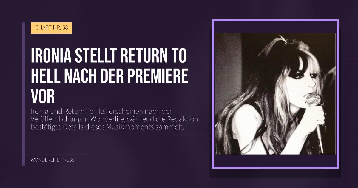 Wonderlife Press: Ironia stellt Return To Hell nach der Premiere vor. Veröffentlichungscover. CHART NR. 58.