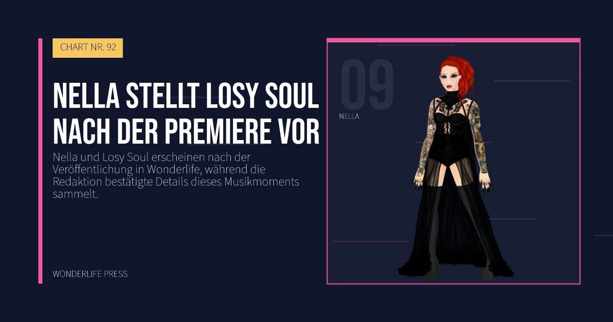 Wonderlife Press: Nella stellt Losy Soul nach der Premiere vor. Künstlerporträt. CHART NR. 92.