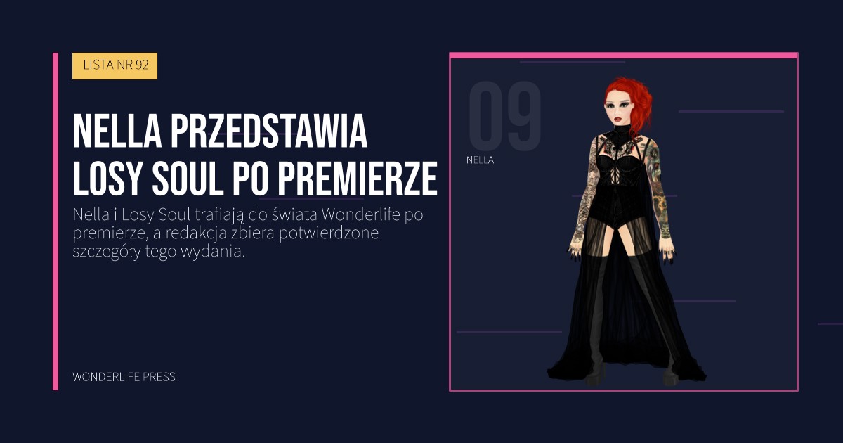 Wonderlife Press: Nella przedstawia Losy Soul po premierze. portret artystów. LISTA NR 92.