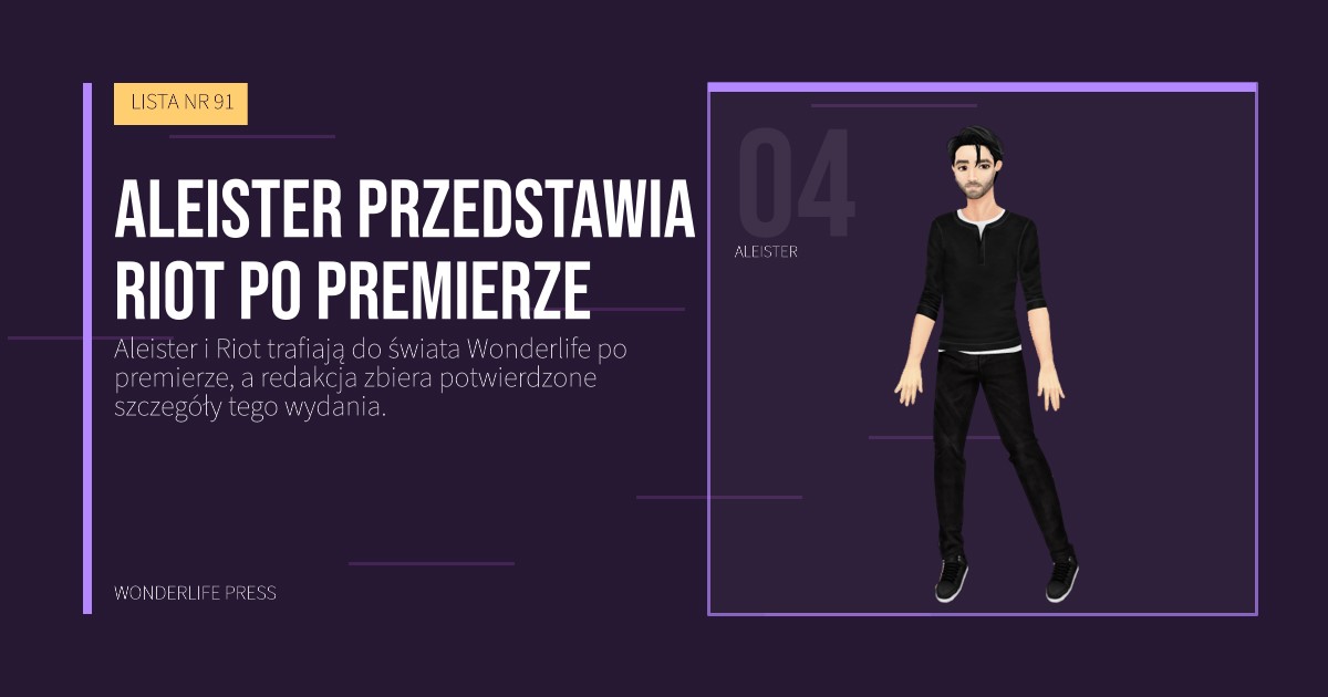 Wonderlife Press: Aleister przedstawia Riot po premierze. portret artystów. LISTA NR 91.