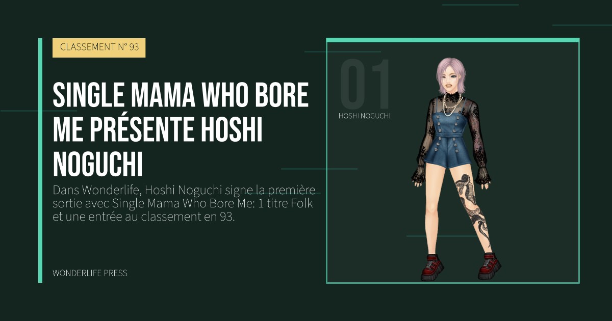Wonderlife Press: Single Mama Who Bore Me présente Hoshi Noguchi. portrait des artistes. CLASSEMENT N° 93.