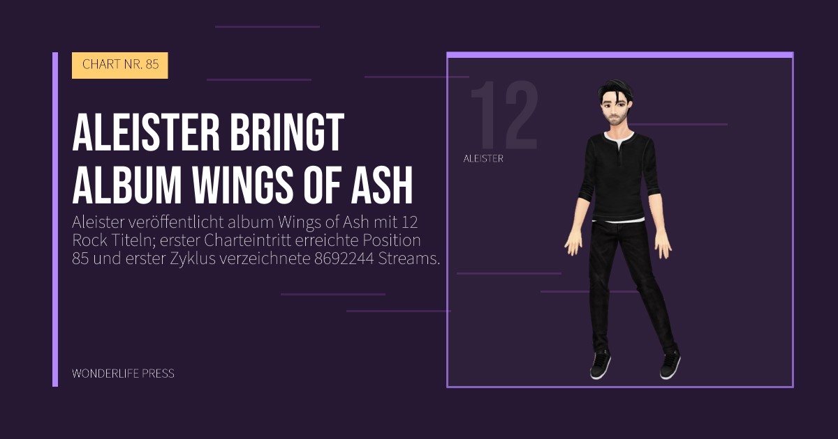 Wonderlife Press: Aleister bringt album Wings of Ash. Künstlerporträt. CHART NR. 85.