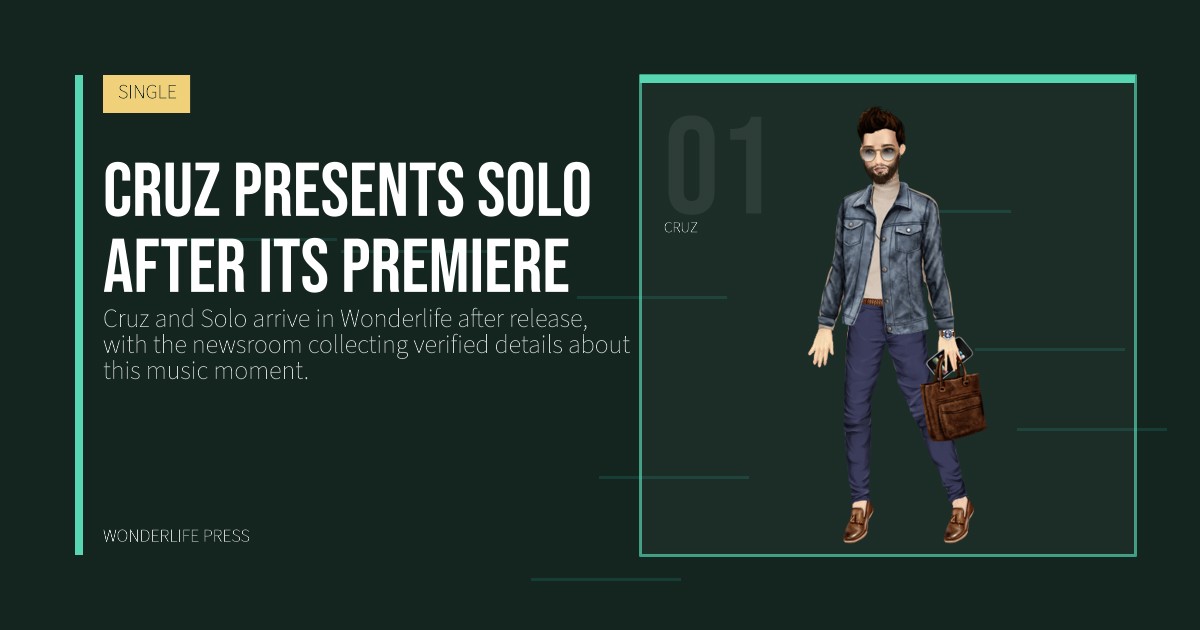 Wonderlife Press: Cruz presents Solo after its premiere. artist portrait. SINGLE.