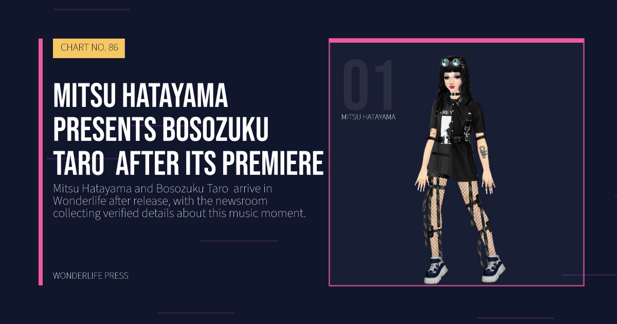 Wonderlife Press: Mitsu Hatayama presents Bosozuku Taro  after its premiere. artist portrait. CHART NO. 86.