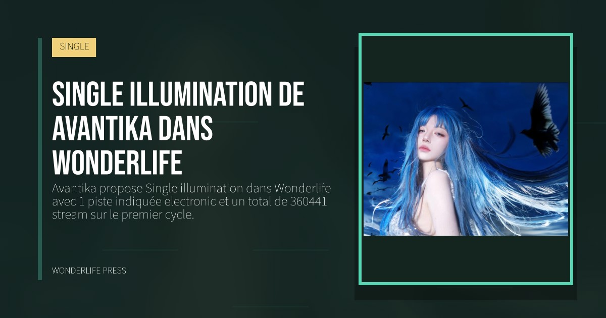 Wonderlife Press: Single illumination de Avantika dans Wonderlife. pochette de la sortie. SINGLE.