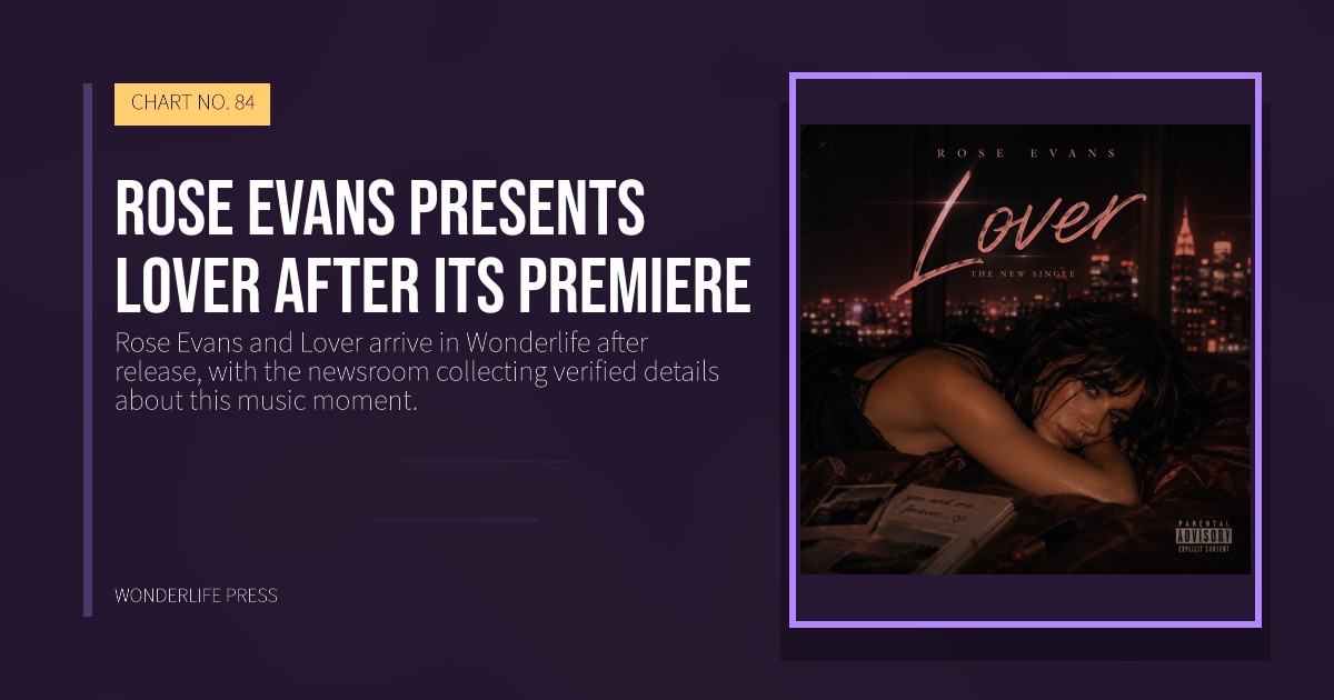 Wonderlife Press: Rose Evans presents Lover after its premiere. release artwork. CHART NO. 84.