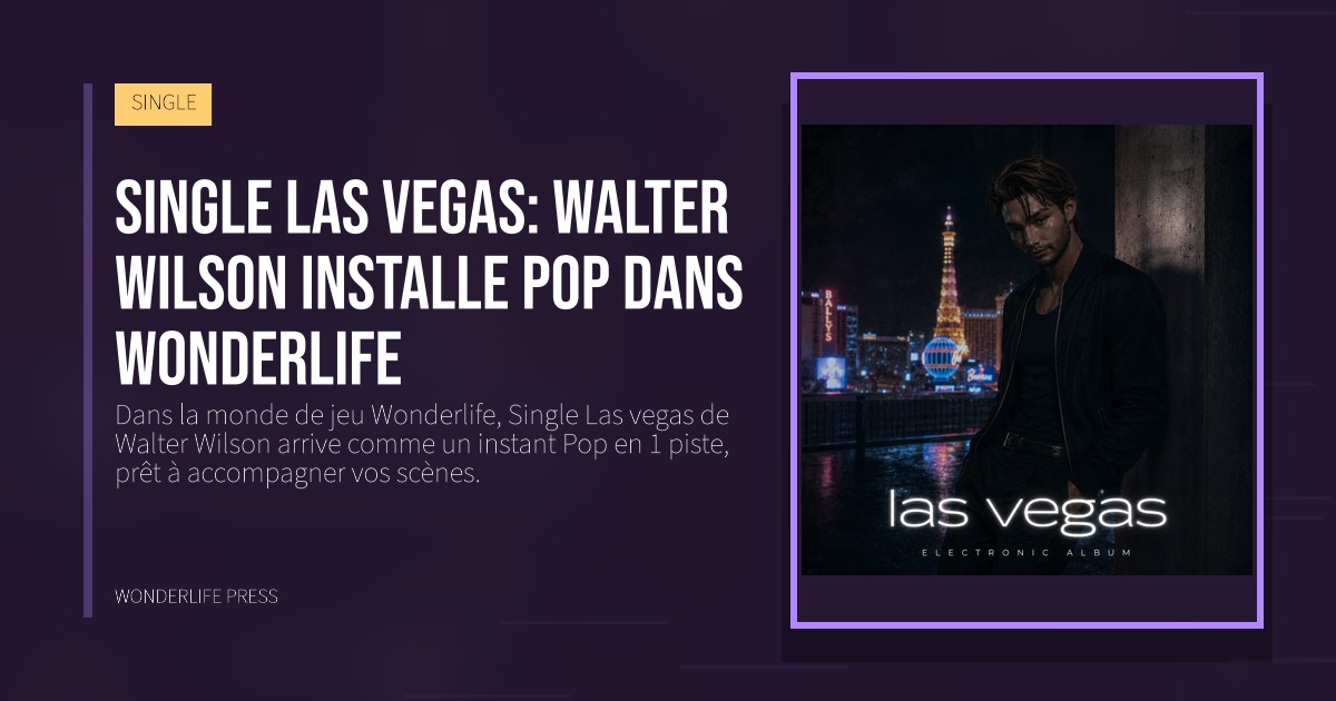 Wonderlife Press: Single Las vegas: Walter Wilson installe Pop dans Wonderlife. pochette de la sortie. SINGLE.