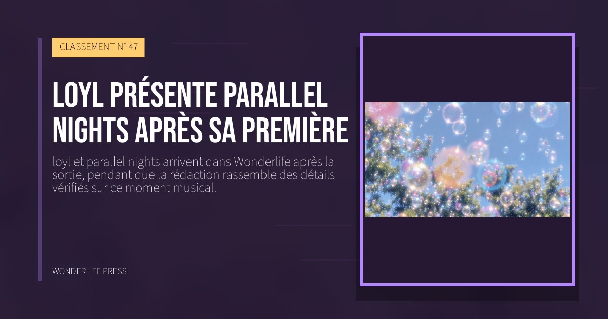 Wonderlife Press: loyl présente parallel nights après sa première. pochette de la sortie. CLASSEMENT N° 47.