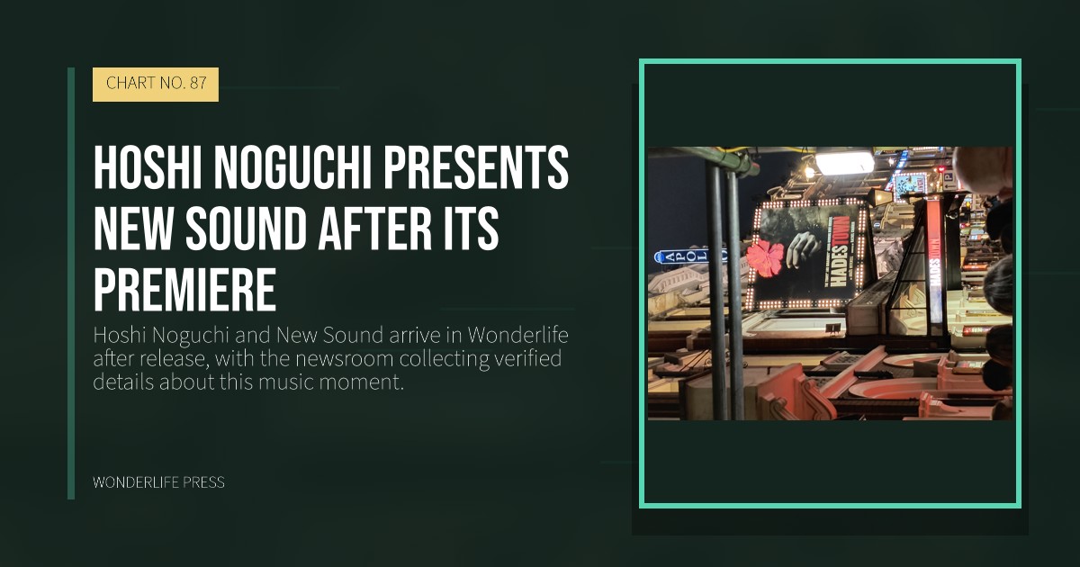 Wonderlife Press: Hoshi Noguchi presents New Sound after its premiere. release artwork. CHART NO. 87.
