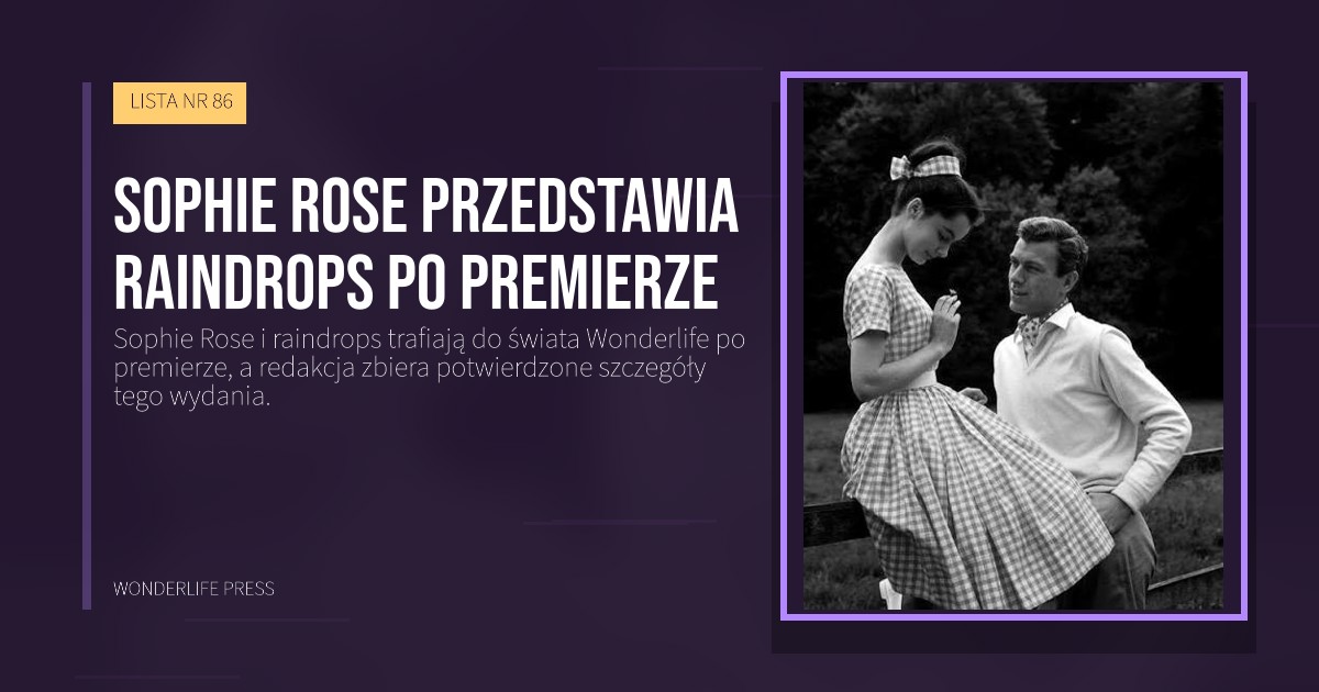 Wonderlife Press: Sophie Rose przedstawia raindrops po premierze. okładka wydawnictwa. LISTA NR 86.