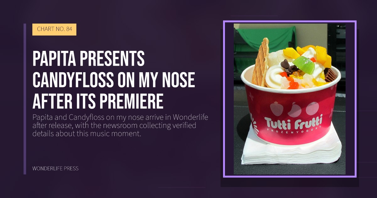 Wonderlife Press: Papita presents Candyfloss on my nose after its premiere. release artwork. CHART NO. 84.