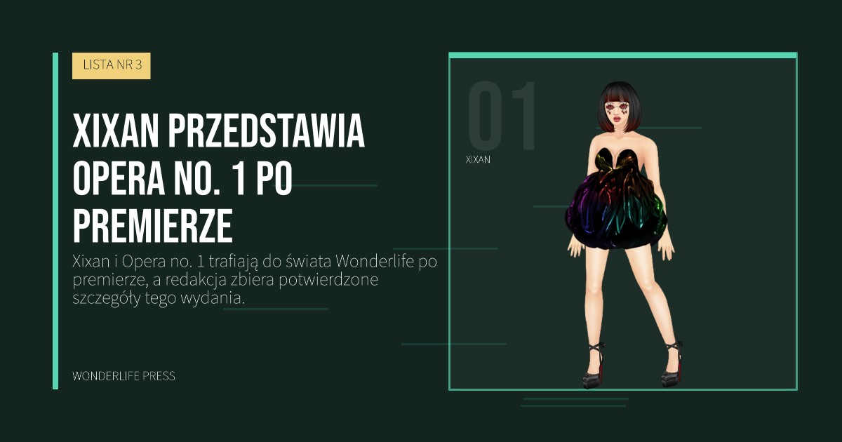 Wonderlife Press: Xixan przedstawia Opera no. 1 po premierze. portret artystów. LISTA NR 3.