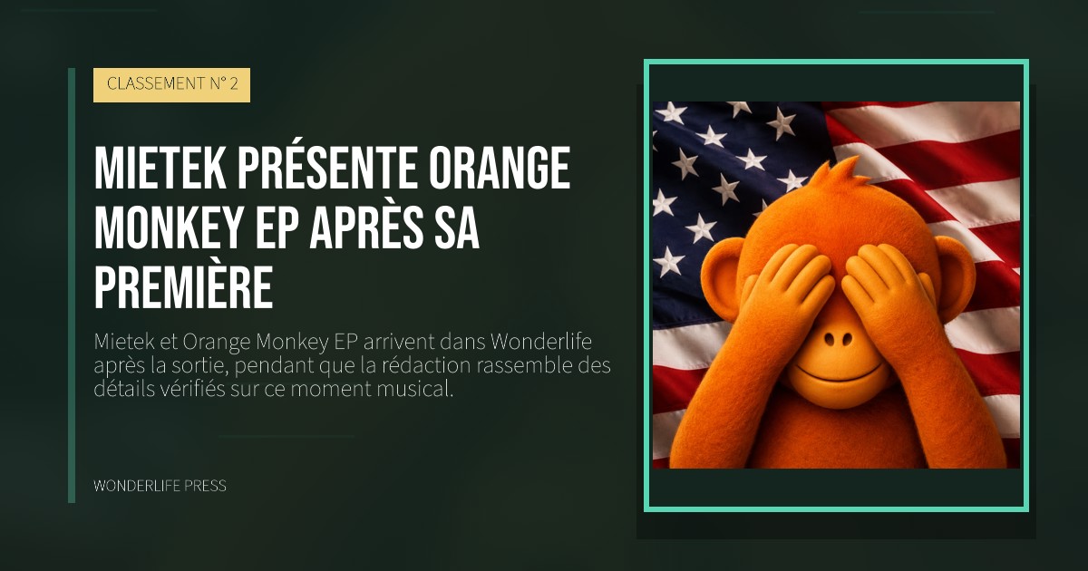 Wonderlife Press: Mietek présente Orange Monkey EP après sa première. pochette de la sortie. CLASSEMENT N° 2.