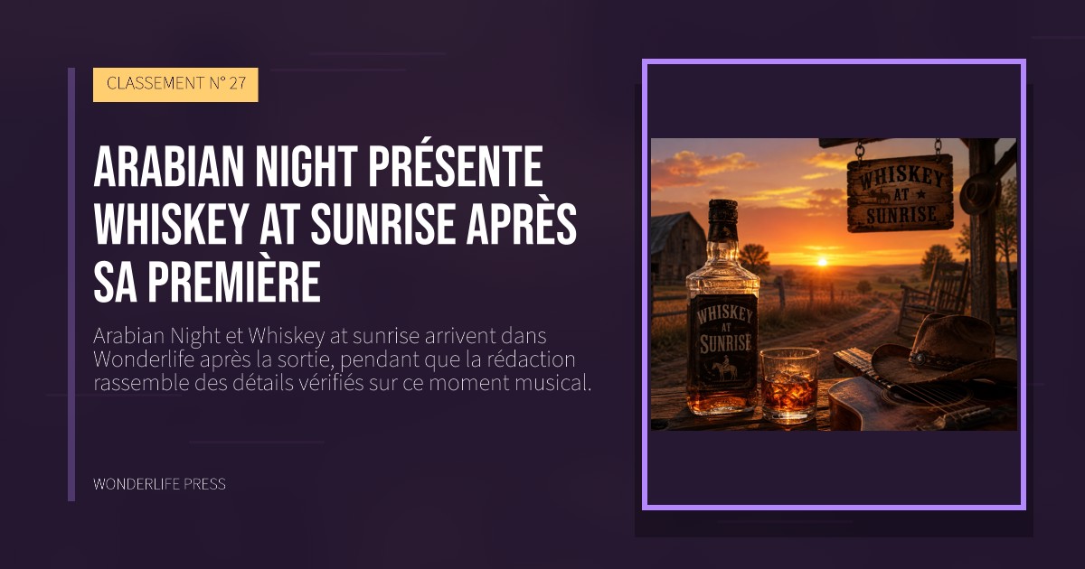 Wonderlife Press: Arabian Night présente Whiskey at sunrise après sa première. pochette de la sortie. CLASSEMENT N° 27.