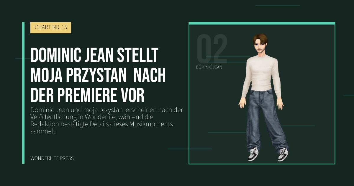 Wonderlife Press: Dominic Jean stellt moja przystan  nach der Premiere vor. Künstlerporträt. CHART NR. 15.