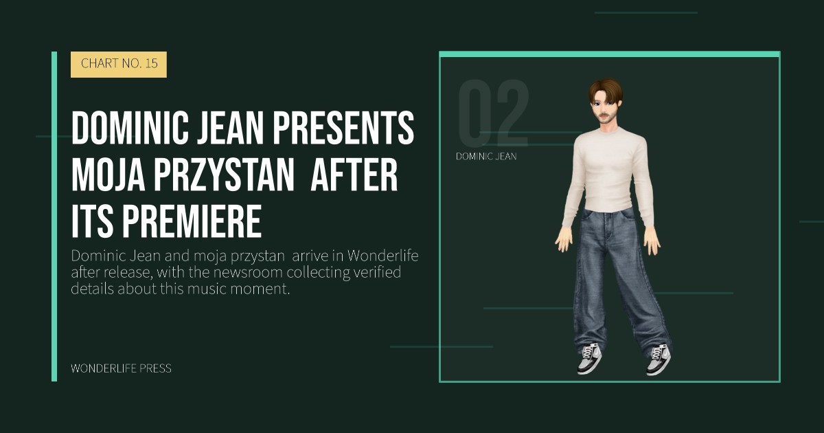 Wonderlife Press: Dominic Jean presents moja przystan  after its premiere. artist portrait. CHART NO. 15.