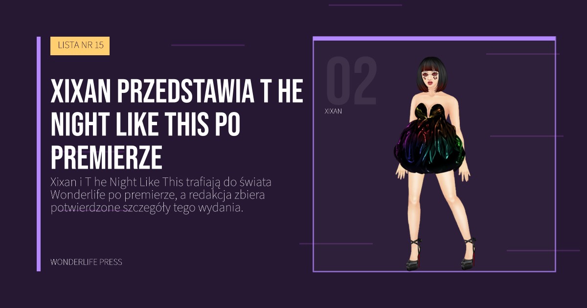 Wonderlife Press: Xixan przedstawia T he Night Like This po premierze. portret artystów. LISTA NR 15.