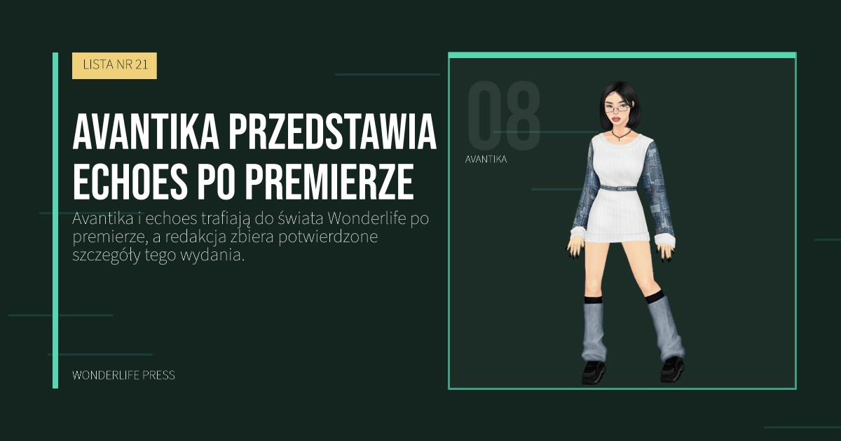 Wonderlife Press: Avantika przedstawia echoes po premierze. portret artystów. LISTA NR 21.
