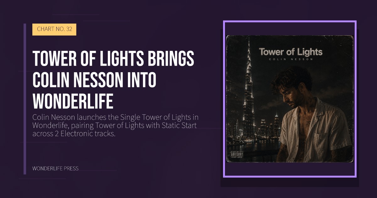 Wonderlife Press: Tower of Lights brings Colin Nesson into Wonderlife. release artwork. CHART NO. 32.