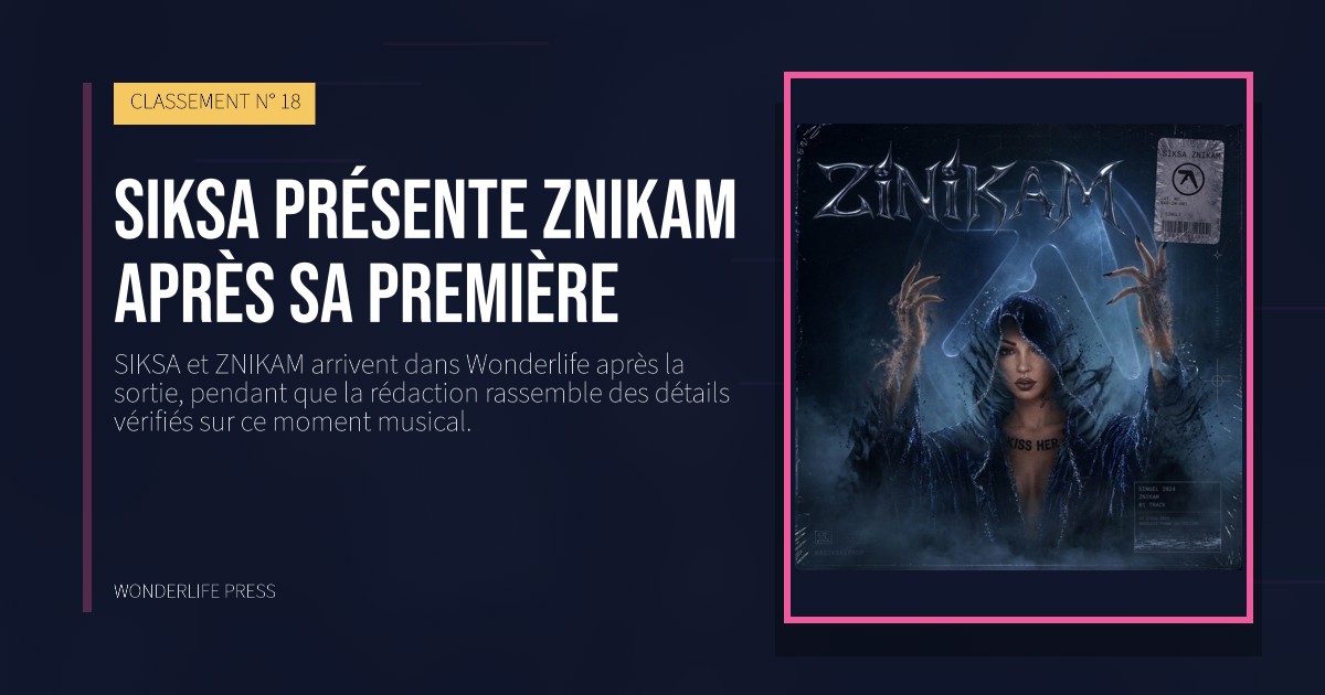 Wonderlife Press: SIKSA présente ZNIKAM après sa première. pochette de la sortie. CLASSEMENT N° 18.