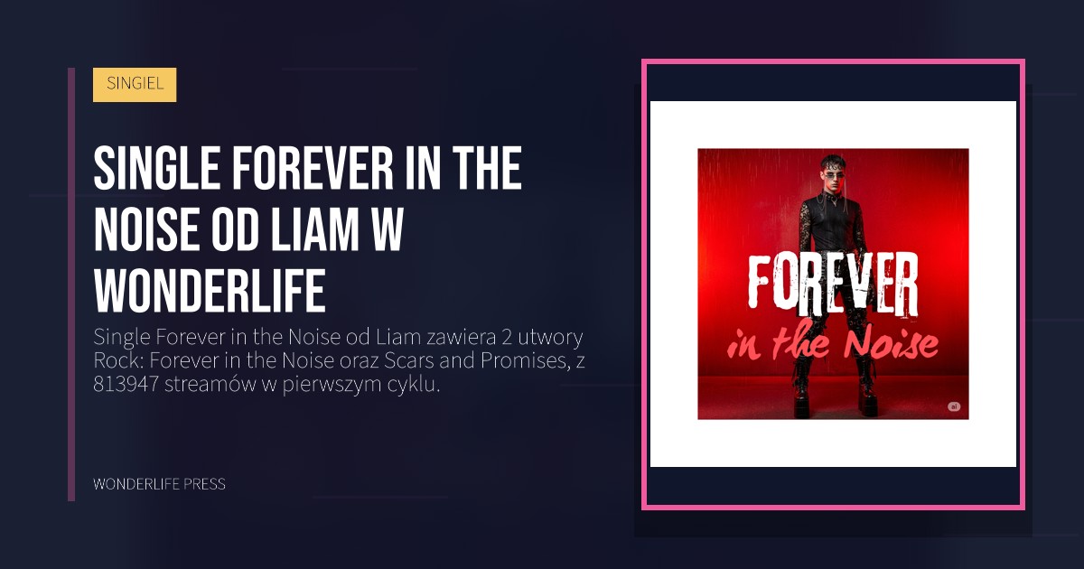 Wonderlife Press: Single Forever in the Noise od Liam w Wonderlife. okładka wydawnictwa. SINGIEL.