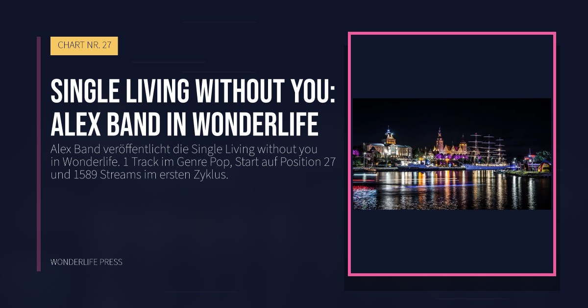 Wonderlife Press: Single Living without you: Alex Band in Wonderlife. Veröffentlichungscover. CHART NR. 27.