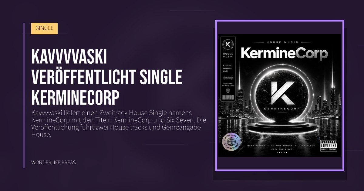 Wonderlife Press: Kavvvvaski veröffentlicht single KermineCorp. Veröffentlichungscover. SINGLE.