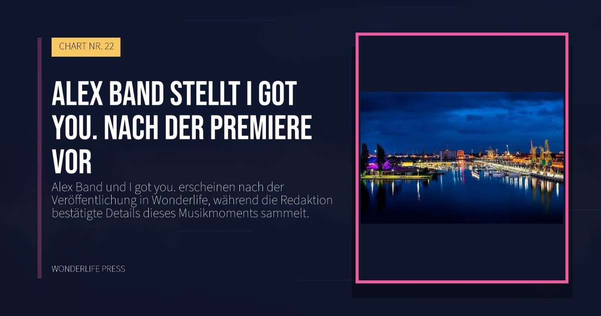 Wonderlife Press: Alex Band stellt I got you. nach der Premiere vor. Veröffentlichungscover. CHART NR. 22.