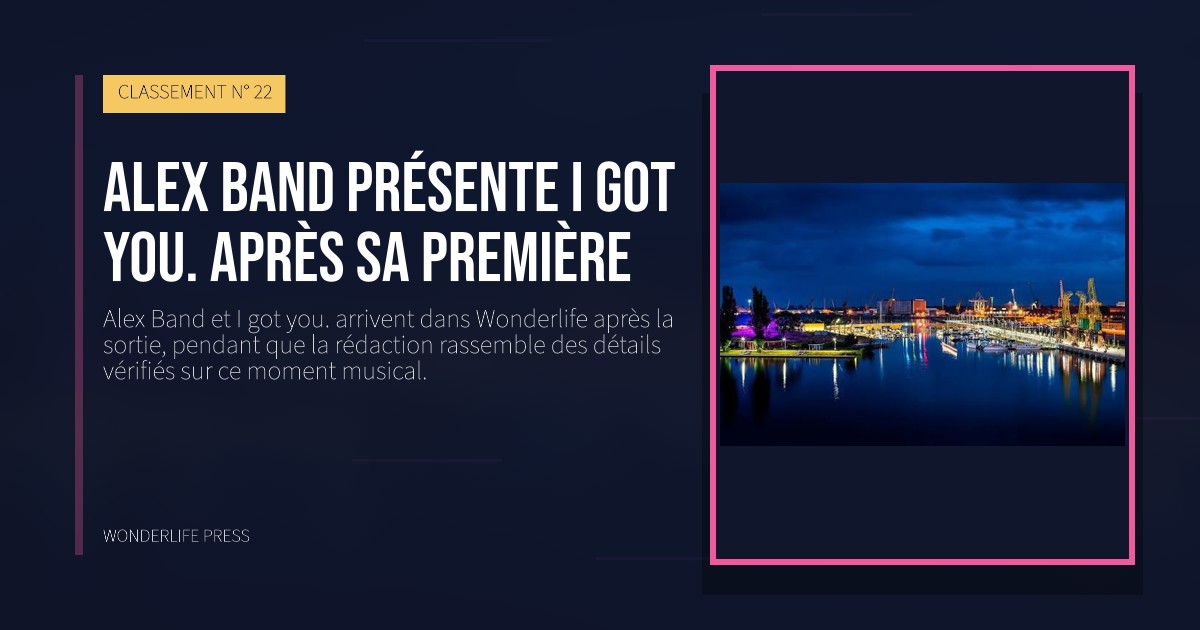 Wonderlife Press: Alex Band présente I got you. après sa première. pochette de la sortie. CLASSEMENT N° 22.