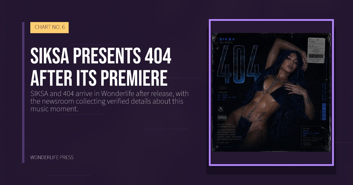 Wonderlife Press: SIKSA presents 404 after its premiere. release artwork. CHART NO. 6.