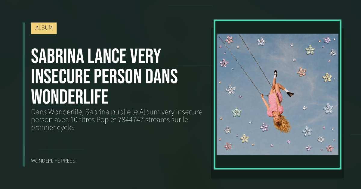 Wonderlife Press: Sabrina lance very insecure person dans Wonderlife. pochette de la sortie. ALBUM.