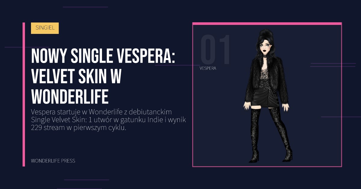 Wonderlife Press: Nowy Single Vespera: Velvet Skin w Wonderlife. portret artystów. SINGIEL.
