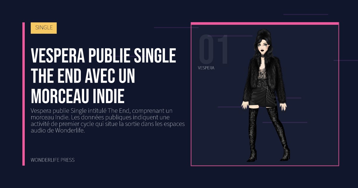 Wonderlife Press: vespera publie single the end avec un morceau indie. portrait des artistes. SINGLE.